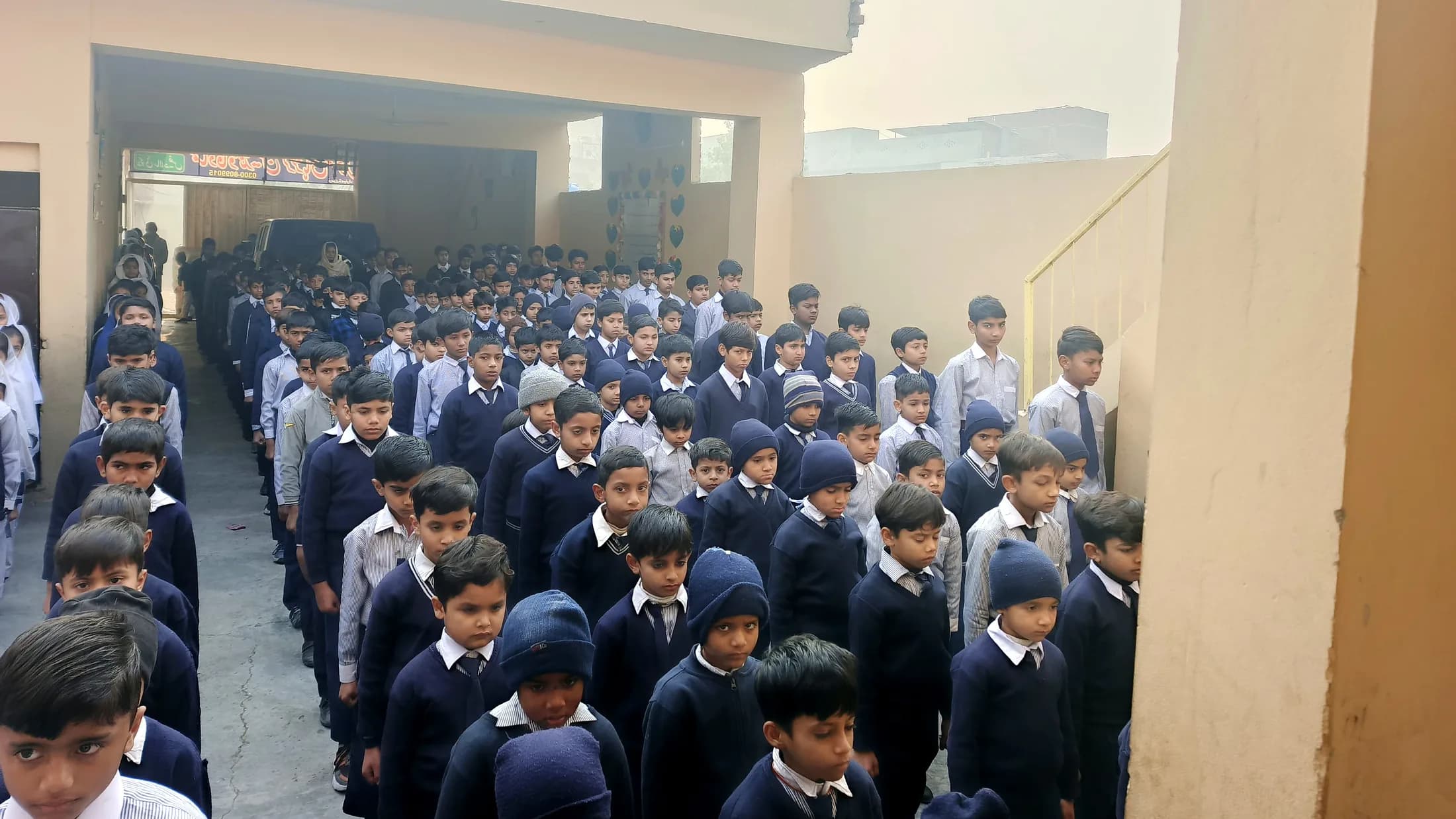 Boys at the morning assembly